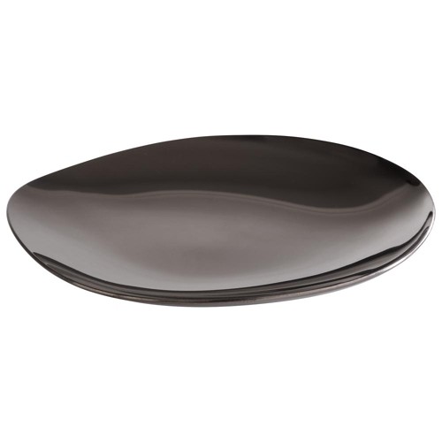 TAILLE DU BOL/PLANCHE. 9X9CM. GALETS EN ACIER INOXYDABLE NOIR ENSEMBLE DE 4 PIÈCES