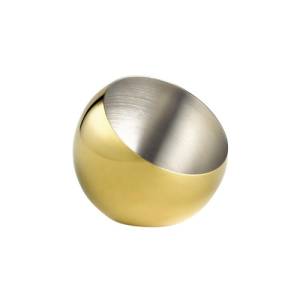 PLAT/BOL DIAM. 8CM. HG T. 7CM. SPHÈRE EN ACIER INOXYDABLE DORÉ ENSEMBLE DE 3 PIÈCES