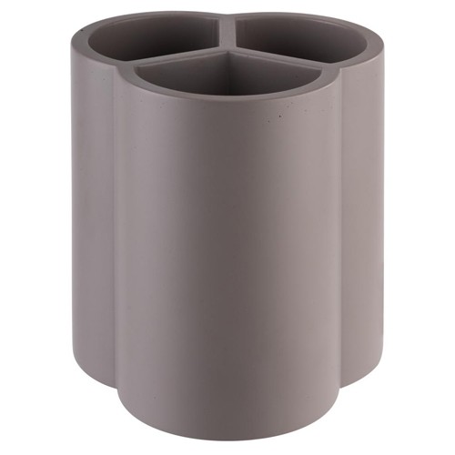 CUTLERY CUP 3 COMPARTMENTS DIAM. 13CM. HG T. 14.5CM. GREY CONCRETE