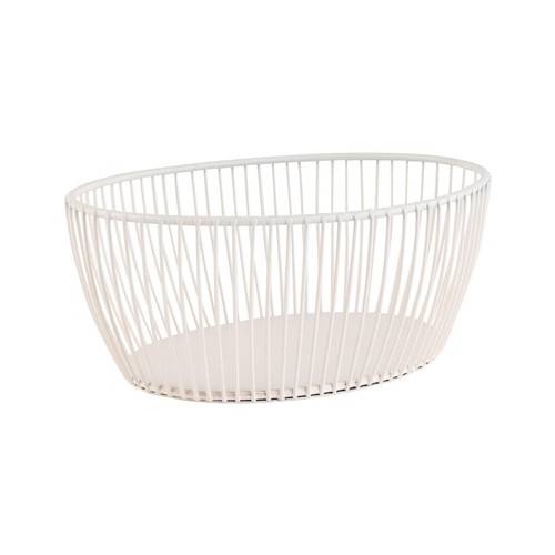 WIRE BASKET SIZE 20X15CM. HG T. 8CM. WHITE METAL SVART