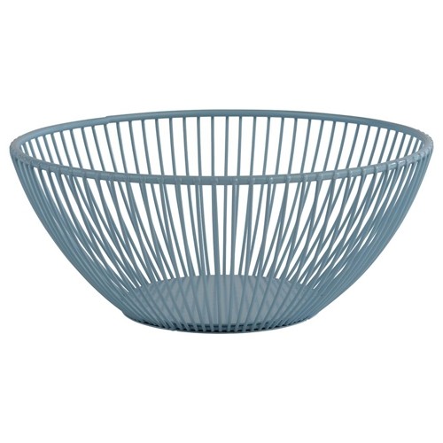 PANIER EN FIL DIAM. 20CM. HG T. 8CM. SVART EN MÉTAL BLEU