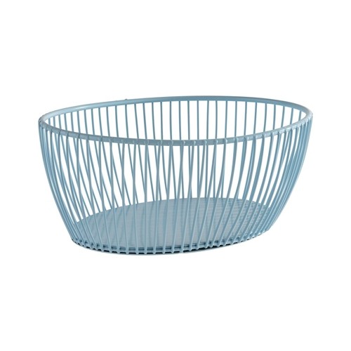 TAILLE DU PANIER EN FIL 20X15CM. HG T. 8CM. SVART EN MÉTAL BLEU