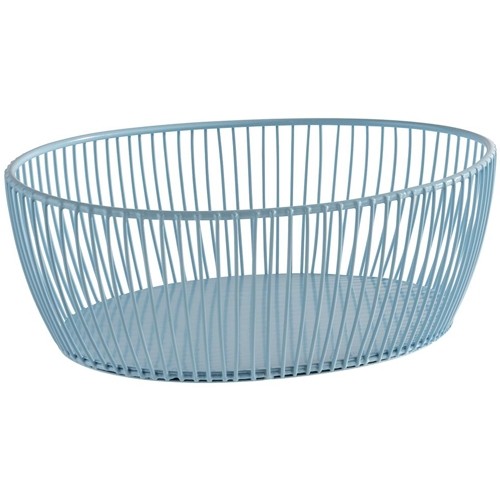 TAILLE DU PANIER EN FIL 24X19CM. HG T. 8CM. SVART EN MÉTAL BLEU