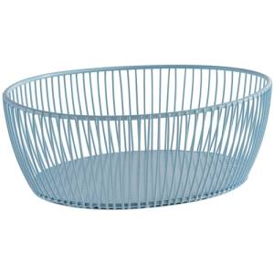 TAILLE DU PANIER EN FIL 24X19CM. HG T. 8CM. SVART EN MÉTAL BLEU