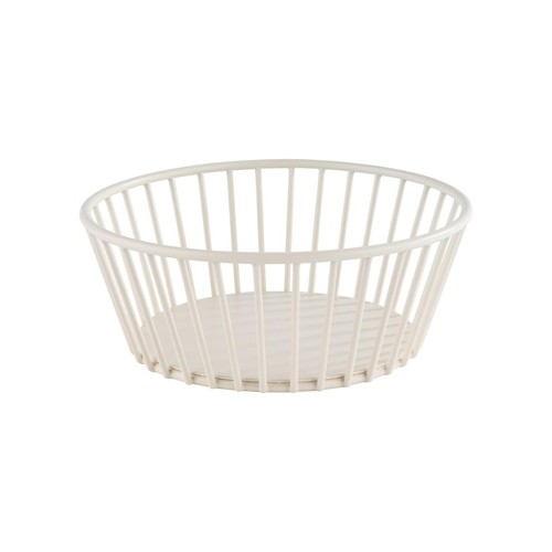WIRE BASKET DIAM. 17CM. HG T. 7CM. WHITE METAL SVART