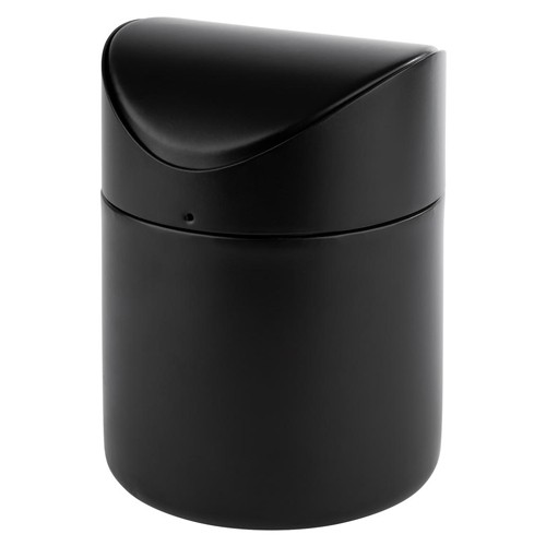 POUBELLE DIAM. 12CM. HG T. 17CM. ACIER INOXYDABLE NOIR