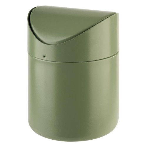 POUBELLE DIAM. 12CM. HG T. 17CM. ACIER INOXYDABLE VERT