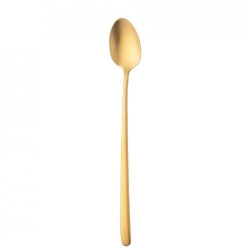 LONG DRINKING SPOON MODEL IBIZA SATIN GOLD SOLA 18/10