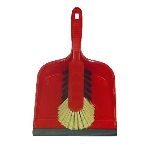 Dustpan and brush, assorted colors, plastic
