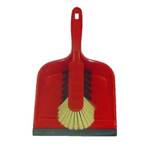 Kehrschaufel und Besen, verschiedene Farben, Kunststoff