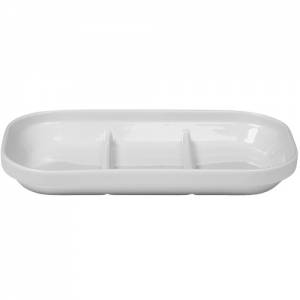 Schaal Metro 3-vaks afm. 29,2x16,2x3,5cm. met vlakke bodem kleur ivoor Nova