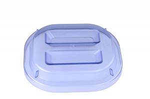 Deksel tbv maaltijdschaaltje Metro afm. 17,2x15x3,3cm. kleur transparant Hotplast. temperatuur +140 °c.