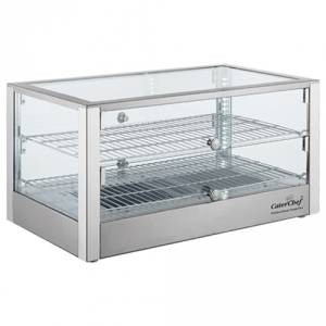 HEATING DISPLAY CASE SIZE 40X70CM. HG T. 37,6CM. 230V/1000W SILVER STAINLESS STEEL CATERCHEF