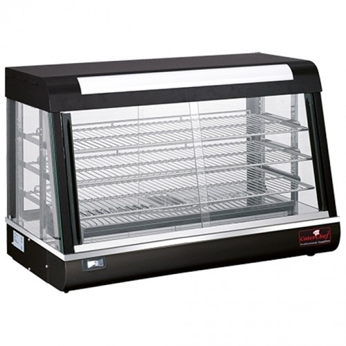 HEATING DISPLAY CASE SIZE 48X90CM. HG T. 60,5CM. 230V/1840W BLACK STAINLESS STEEL CATERCHEF