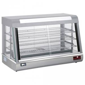 Warmhoudvitrine afm. 48x90cm. hgt. 60,5cm. 230v/1840w zilver roestvrijstaal Caterchef