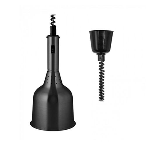 HEAT LAMP ADJUSTABLE DIAM. 18CM. HG T. 84-137CM. 230V/250W BLACK ALUMINIUM