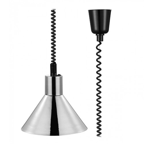 LAMPE CHAUFFANTE DIAM. RÉGLABLE. 26,7 cm. HG T. 50-180CM. CATERCHEF MÉTAL ARGENT 230V/250W