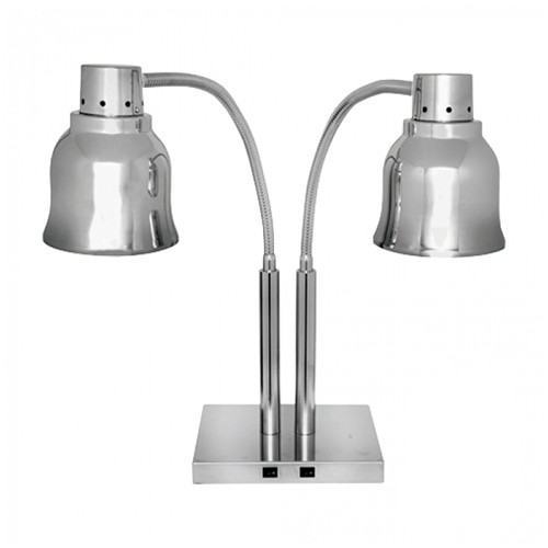 HEAT LAMP ON BASE 2-PIECE SIZE 22X27CM. HG T. 75CM. 230V/500W SILVER STAINLESS STEEL CATERCHEF