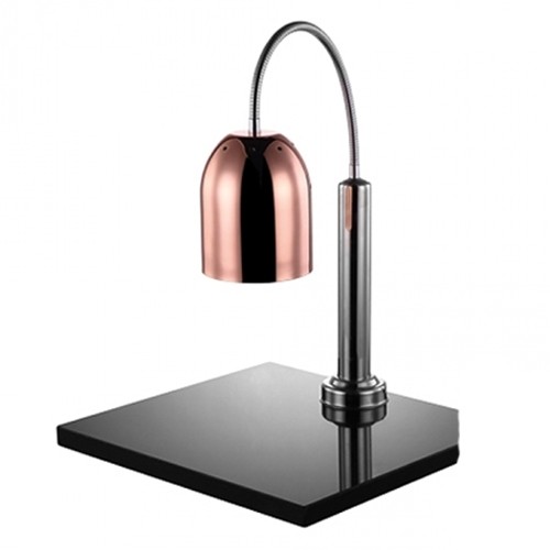 Warmtelamp met plateau afm. 45x50cm. hgt. 65cm. 230v/250w Koper roestvrijstaal Caterchef