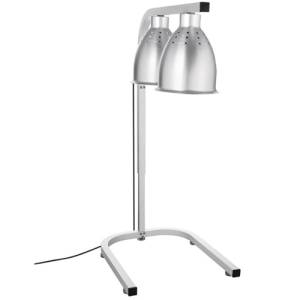 LAMPE CHAUFFANTE SUR SOCLE 2 PIÈCES DIM. 35X43CM. HG T. 80CM. BUFFLE EN ALUMINIUM ARGENT 230V/500W