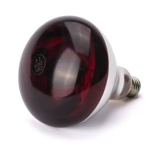 INFRAROT-LAMPE WÄRMELEUCHTE E27 250W. ROTES GLAS