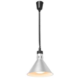 WÄRMLAMPE EINSTELLBAR DURCHM. 27,5 cm. HG T. 70-150CM. 230V/250W SILBER ALUMINIUM HENDI