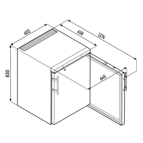 Bedrijfskoelkast fkuv 1610 afm. 60x61,5x83cm. 230v/100w Liebherr