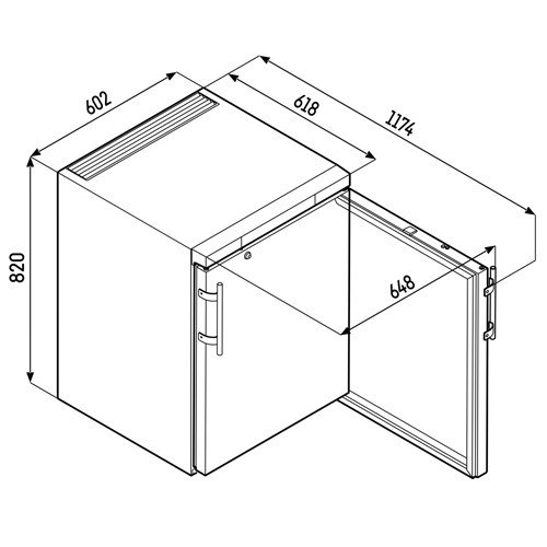 Bedrijfskoelkast fkuv 1660 afm. 60x61,5x83cm. 230v/100w Liebherr