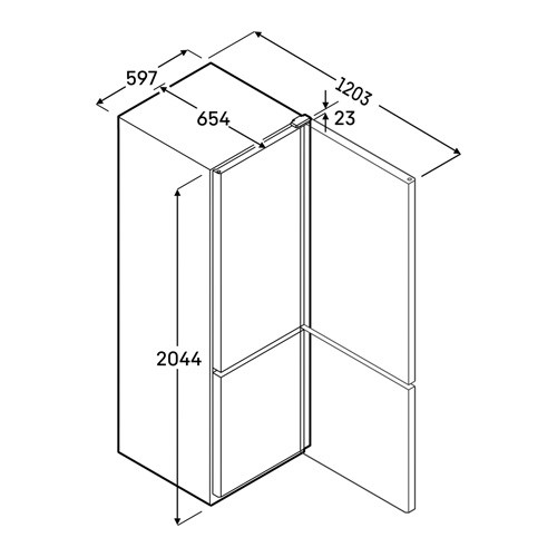 COMBINAISON RÉFRIGÉRATEUR-CONGÉLATEUR FCFvg 4002 AFM. 59,7X65,4X204,4CM. 230V/200W LIEBHERR