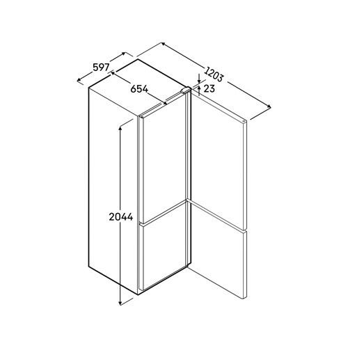 FRIDGE- FREEZER COMBINATION FCFCvg 4002 DIMENSIONS 59.7X65.4X204.4CM. LIEBHERR