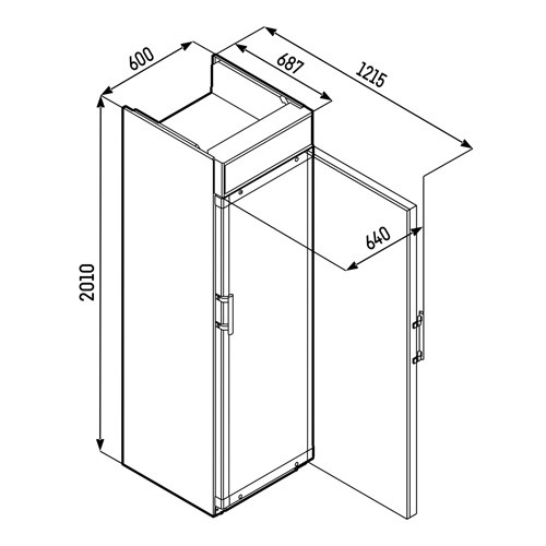 Koelkast fkdv 4213 wit afm. 600x696x2027mm. 230v/150w Liebherr
