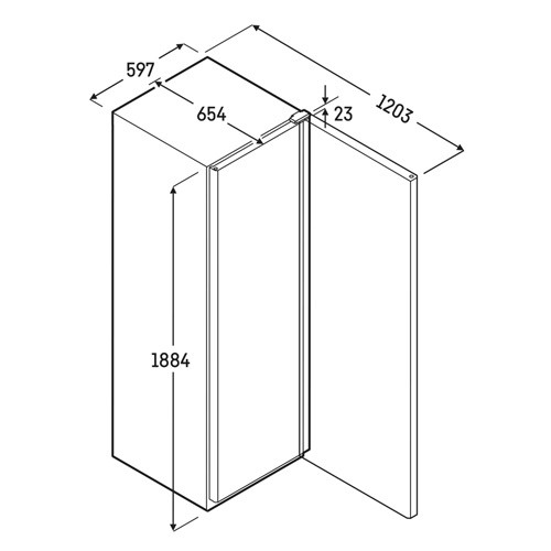 Koelkast MRFvd 4011/744 afm. 59,7x65,4x188,4cm. 230v/150w  Liebherr