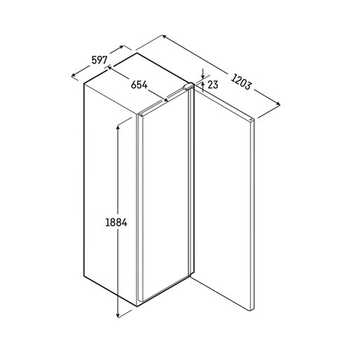 REFRIGERATOR MRFVD 4011 DIMENSIONS 59.7X65.4X188.4CM. 230V/150W LIEBHERR
