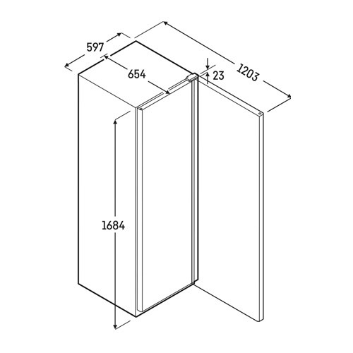 REFRIGERATOR MRFVG 3511 DIMENSIONS 597X654X1684MM 230V LIEBHERR