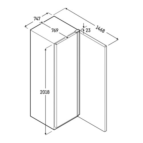 Vrieskast FFFCvg 6501 afm. 74,7x76,9x201,8cm. 230v/400w Liebherr