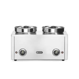 POT À BAIN-MARIE TAILLE 2 POÊLES. 50,5X26,5X24,5CM. INH. 2 X 4,2 litres. 230V/200W HENDI