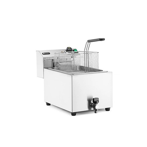 FRITEUSE PROFI LINE MIT ABLAUFVENTIL-INHALT. 10L 400V. 6600W. HENDI