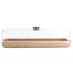SERVING DISH WITH COVER SIZE 39X16CM. HG T. 13CM. PLASTIC BONBI STRAW