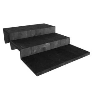 3-level bridge, dimensions 80x60x3/11/19cm (lxwxh), stained and lacquered black wood.