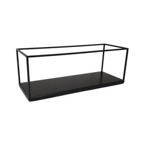 Onderbak tbv 3 st. accubakken op 6cm. van de bodem een dwarsbalk, mat zwart metaal, draad