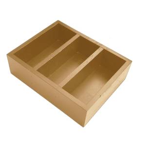 Besteckkasten aus Holz mit 3 Fächern