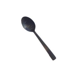 Top pin spoon, length 14 cm, in 18/10 stainless steel in matte black