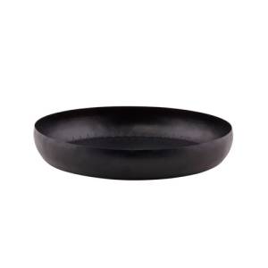 Plateau de service, diamètre 30 cm. Acier inoxydable, couleur noire.