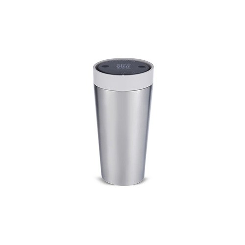 DRINKING CUP CIRCULARE CUP CONT. 340ML. STAINLESS STEEL & PEBBLE WHITE