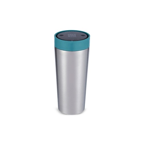 TASSE À BOIRE CAPACITÉ DE LA TASSE CIRCULAIRE 454ML. ACIER INOXYDABLE ET VERT AIGUE-MARINE