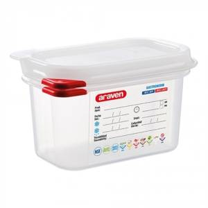 Gastronorm voedseldoos m/deksel 1/9-100mm. diep Araven