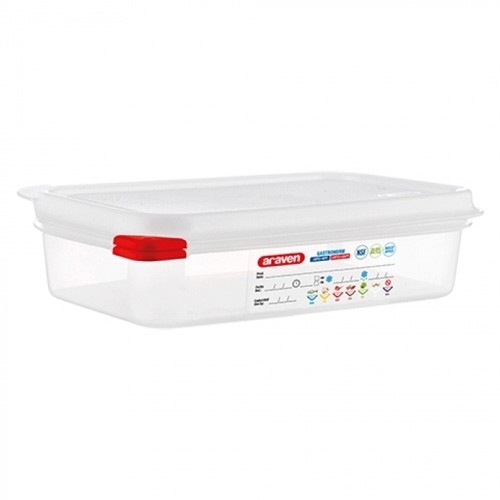 GASTRONORM FOOD BOX W/LID 1/4-65MM. DEEP ARAVEN