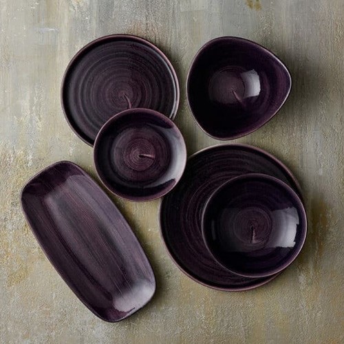 ÉCHELLE COUPE DIAM. 24,8 CM. CHURCHILL STONECAST PATINE VIOLET FONCÉ