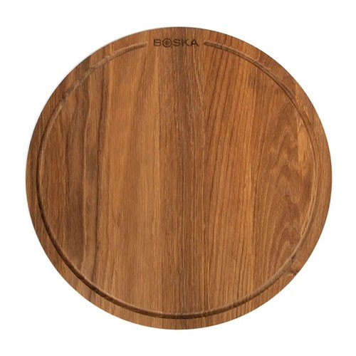 PIZZABRETT DURCHM. 34 cm. EICHENHOLZ BOSKA