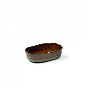 Bord 8s diep afm. 9,8x6,5cm HG. 2,5cm. kleur ochre/brown la nouvelle table merci Serax